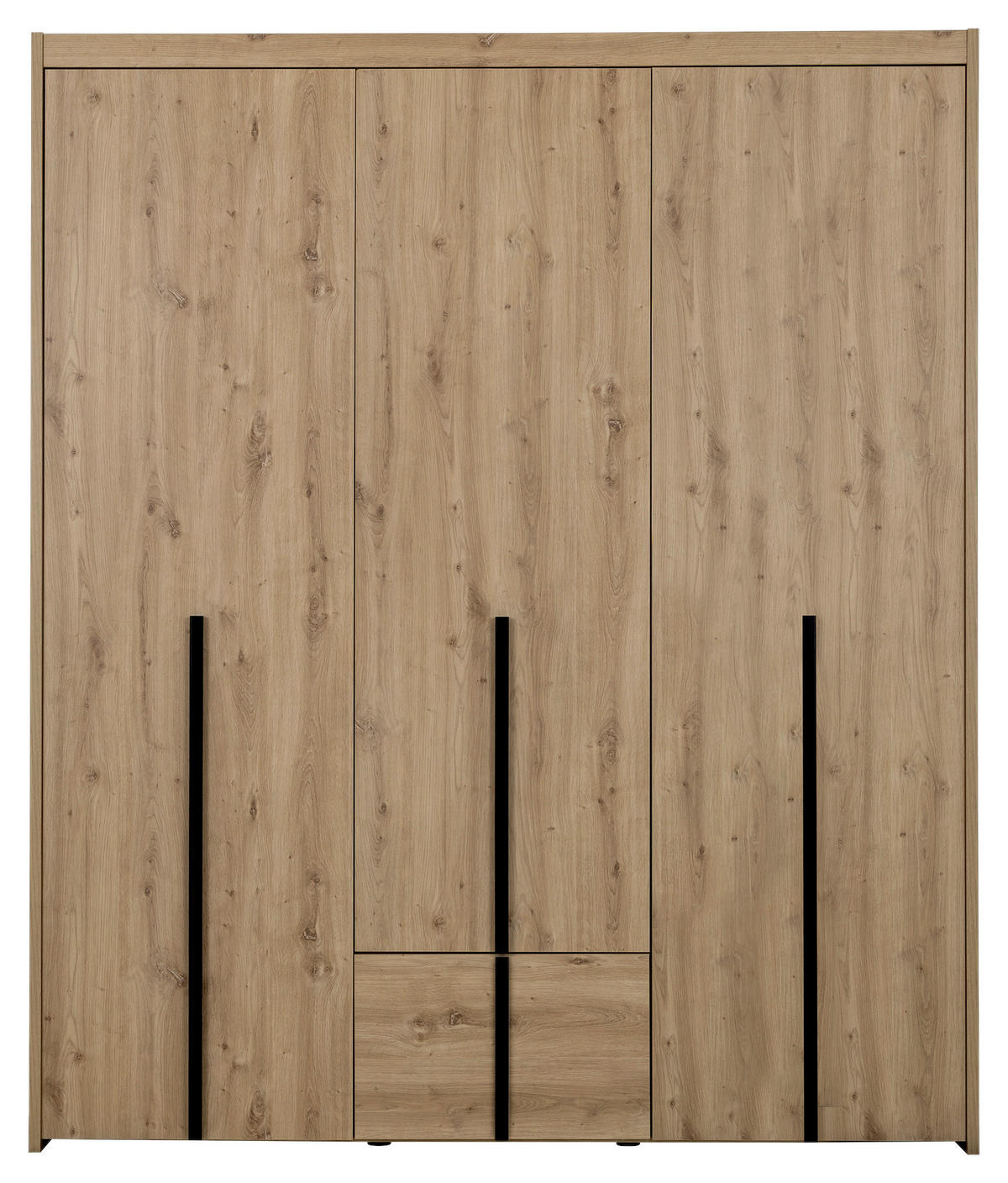 OMARA ZA OBLAČILA, hrast artisan  - črna/hrast artisan, Moderno, leseni material (181/215/60cm) - MID.YOU