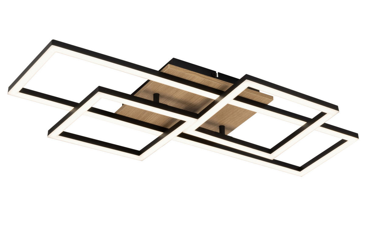 LED-DECKENLEUCHTE Worcester 70/38/7,5 cm   - Braun, Basics, Holz/Kunststoff (70/38/7,5cm) - Novel