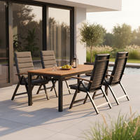 GARTENSET 9-teilig  - Graphitfarben/Naturfarben, MODERN, Holz/Textil - Gardenson