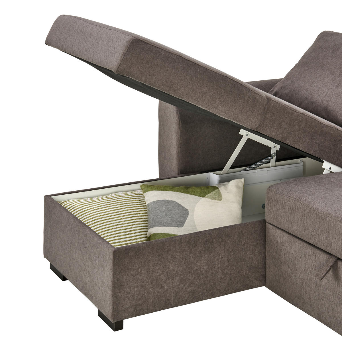 ECKSOFA in Webstoff Dunkelgrau  - Dunkelgrau/Schwarz, Design, Kunststoff/Textil (155/243cm) - Xora