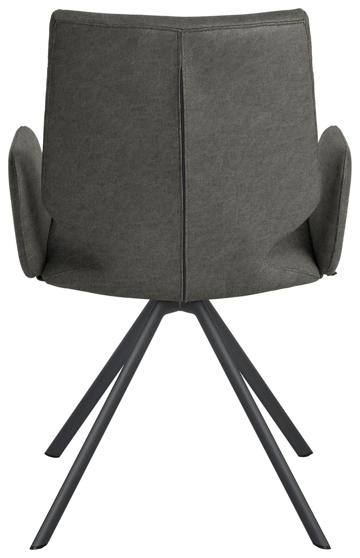 ARMLEHNSTUHL  Lederauswahl, Stoffauswahl, Typenauswahl, inklusive Armlehnen Mikrofaser  - Anthrazit/Hellgrau, Design, Textil/Metall (57/92/63cm) - Venjakob