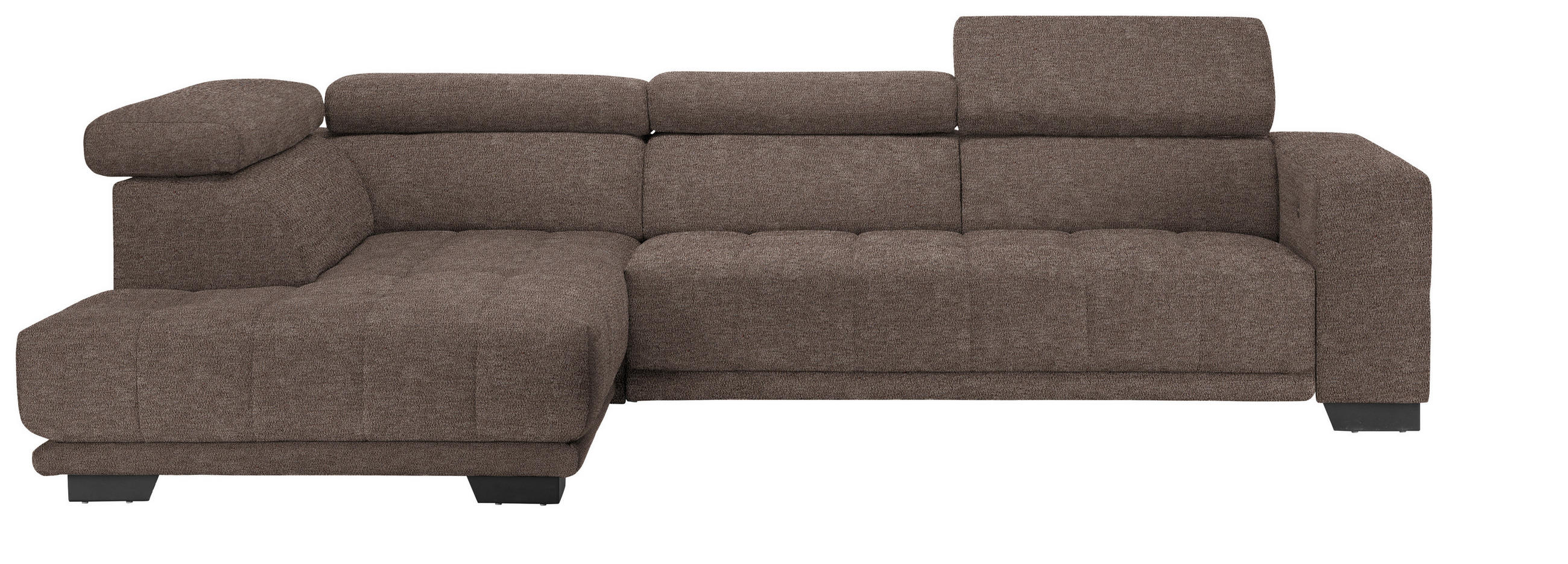 ECKSOFA in Mikrofaser Hellbraun  - Hellbraun/Schwarz, Design, Textil/Metall (207/301cm) - Xora