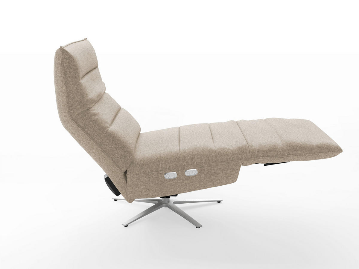 RELAXAČNÍ KŘESLO, textil, šedohnědá - barvy stříbra/šedohnědá, Basics, kov/textil (80/109/98cm) - Sit & More