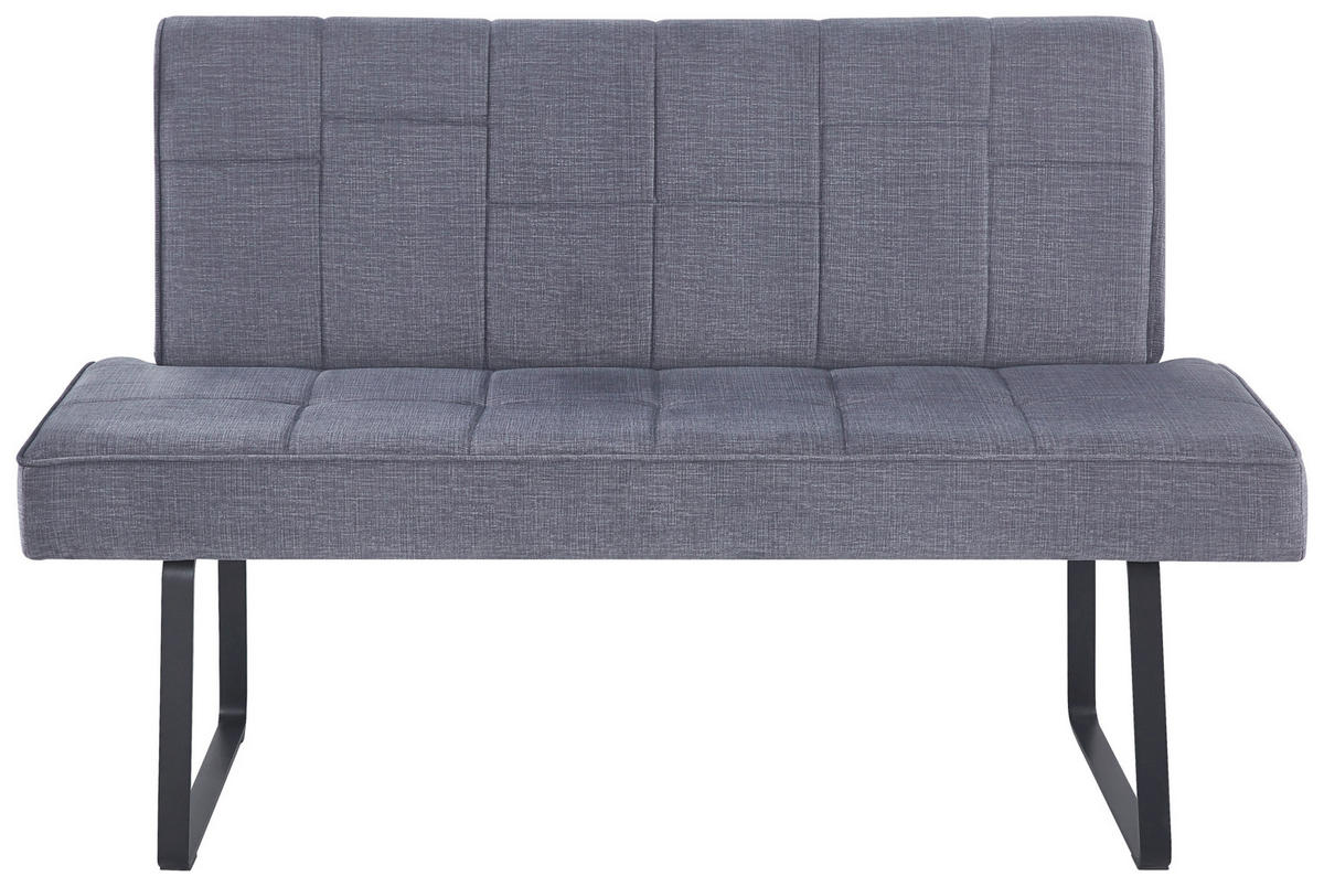 SITZBANK in Metall, Textil Dunkelgrau  - Dunkelgrau/Schwarz, KONVENTIONELL, Textil/Metall (140/88/62cm) - MID.YOU