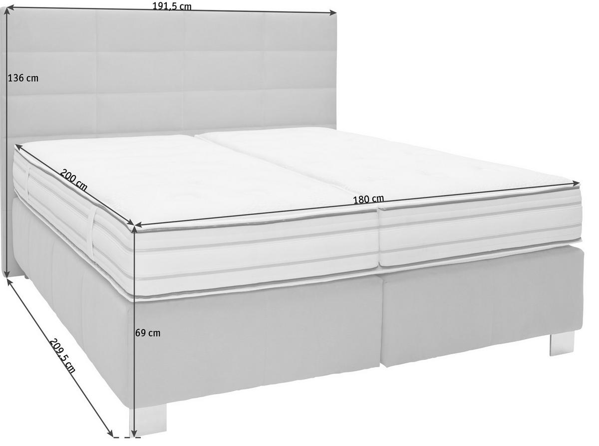 BOXSPRINGBETT 180/200 cm  in Schwarz  - Alufarben/Schwarz, Konventionell, Holzwerkstoff/Textil (180/200cm) - Dieter Knoll
