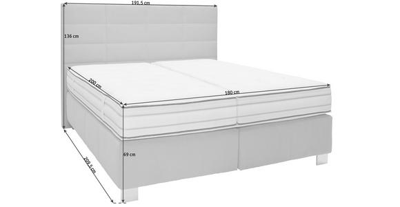 BOXSPRINGBETT 180/200 cm in Hellgrau - Hellgrau/Alufarben, KONVENTIONELL, Textil/Metall (180/200cm) - Dieter Knoll