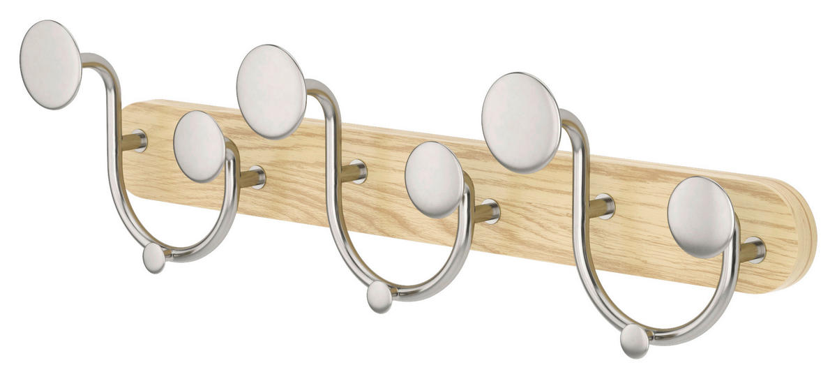 WANDGARDEROBE - Naturfarben/Nickelfarben, Design, Holz/Metall (7,6/12,7/43,2cm) - Umbra
