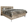BOXBETT 180/200 cm,  in Beige, Bettkasten, Topper, H3 + H3 = fest  - Beige/Schwarz, Trend, Textil/Metall (180/200cm) - Esposa