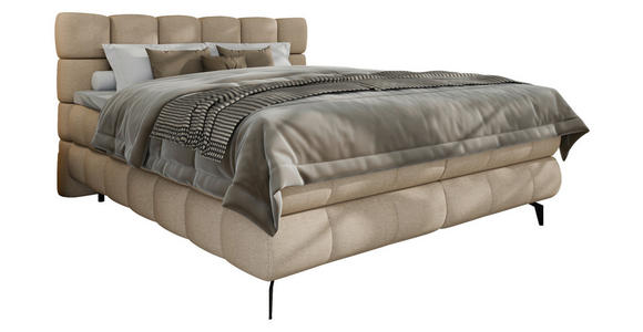 BOXBETT 180/200 cm  in Beige  - Beige/Schwarz, Trend, Textil/Metall (180/200cm) - Esposa