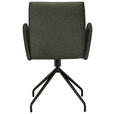ARMLEHNSTUHL  , Typenauswahl, Sitzfläche 360° drehbar  , Webstoff, Mikrofaser  ,  - Schwarz/Grau, Design, Textil/Metall (60/91/60cm) - Moderano