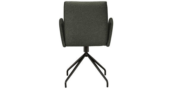 ARMLEHNSTUHL  , Typenauswahl, Sitzfläche 360° drehbar  , Webstoff, Mikrofaser  ,  - Schwarz/Grau, Design, Textil/Metall (60/91/60cm) - Moderano