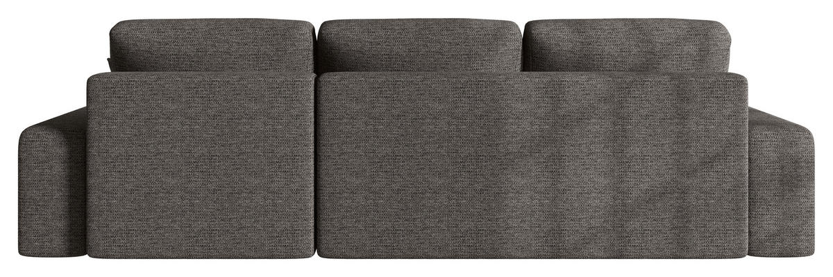 ECKSOFA Anthrazit Bouclé Zierkissen, Rückenkissen, Bettkasten, Schlaffunktion, Rücken echt, Stauraum  - Anthrazit/Schwarz, MODERN, Kunststoff/Textil (248/143cm) - Xora