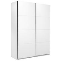 SCHIEBETÜRENSCHRANK 150/211,5/61,5 cm,  in Weiß, 2 Tür(en)  - Schwarz/Weiß, MODERN, Holzwerkstoff/Metall (150/211,5/61,5cm) - P & B
