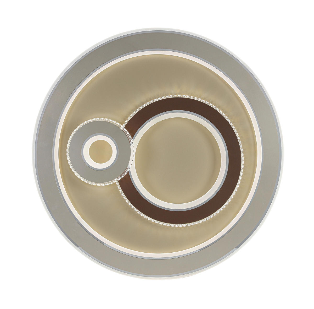 LED MENNYEZETI LÁMPA - krómszínű/barna, Trend, műanyag/fém (48/9cm) - Novel