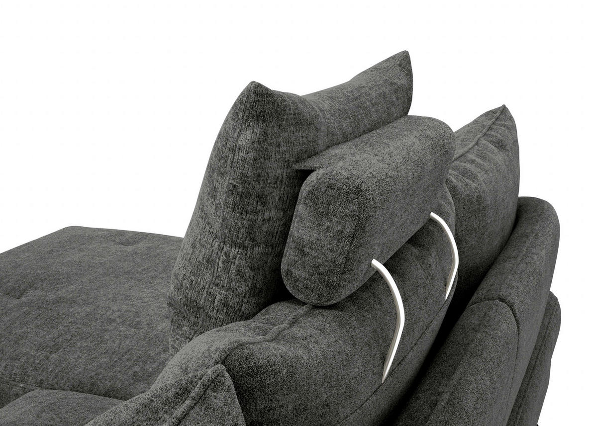ECKSOFA in Webstoff Schwarz  - Schwarz, KONVENTIONELL, Textil/Metall (183/293cm) - Carryhome