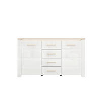 KOMÓD 154/88/40 cm  - Bianco tölgy/fehér, Basics, műanyag/faalapú anyag (154/88/40cm) - Carryhome