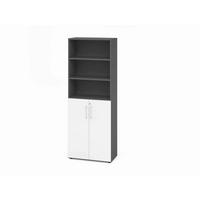 AKTENSCHRANK Graphitfarben, Weiß  - Graphitfarben/Weiß, Basics, Holzwerkstoff (80/215,6/41,7cm) - Venda