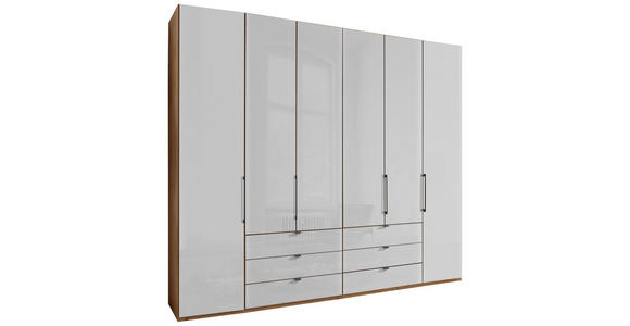 DREHTÜRENSCHRANK  in Weiß, Eiche Bianco  - Schieferfarben/Eiche Bianco, KONVENTIONELL, Glas/Holzwerkstoff (250/216/58cm) - Dieter Knoll