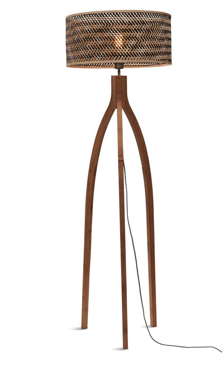 GOLVLAMPA GOOD&MOJO 50/50/145 cm    - svart/naturfärgad, Trend (50/50/145cm) - Good & Mojo