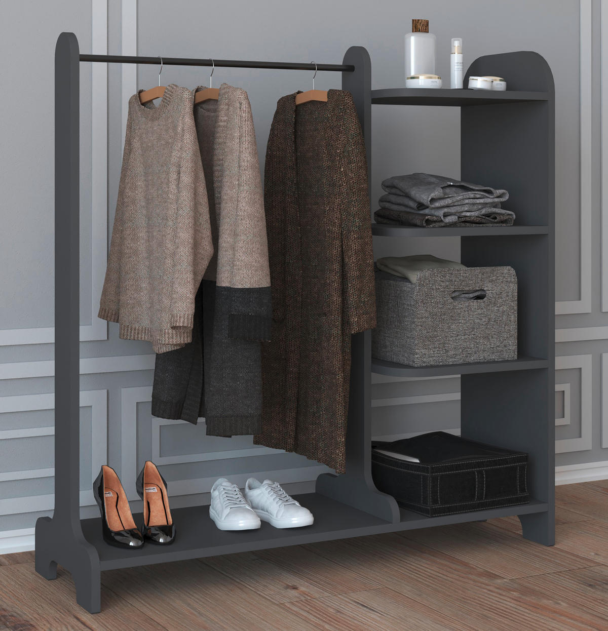 GARDEROBE  in 106/110/35 cm  - Anthrazit, MODERN, Holzwerkstoff (106/110/35cm) - MID.YOU
