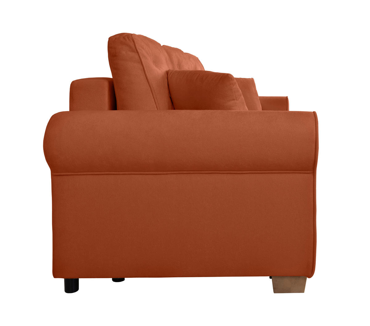 SCHLAFSOFA in Bouclé Rostfarben  - Rostfarben/Buchefarben, Design, Holz/Textil (240/94/98cm) - MID.YOU