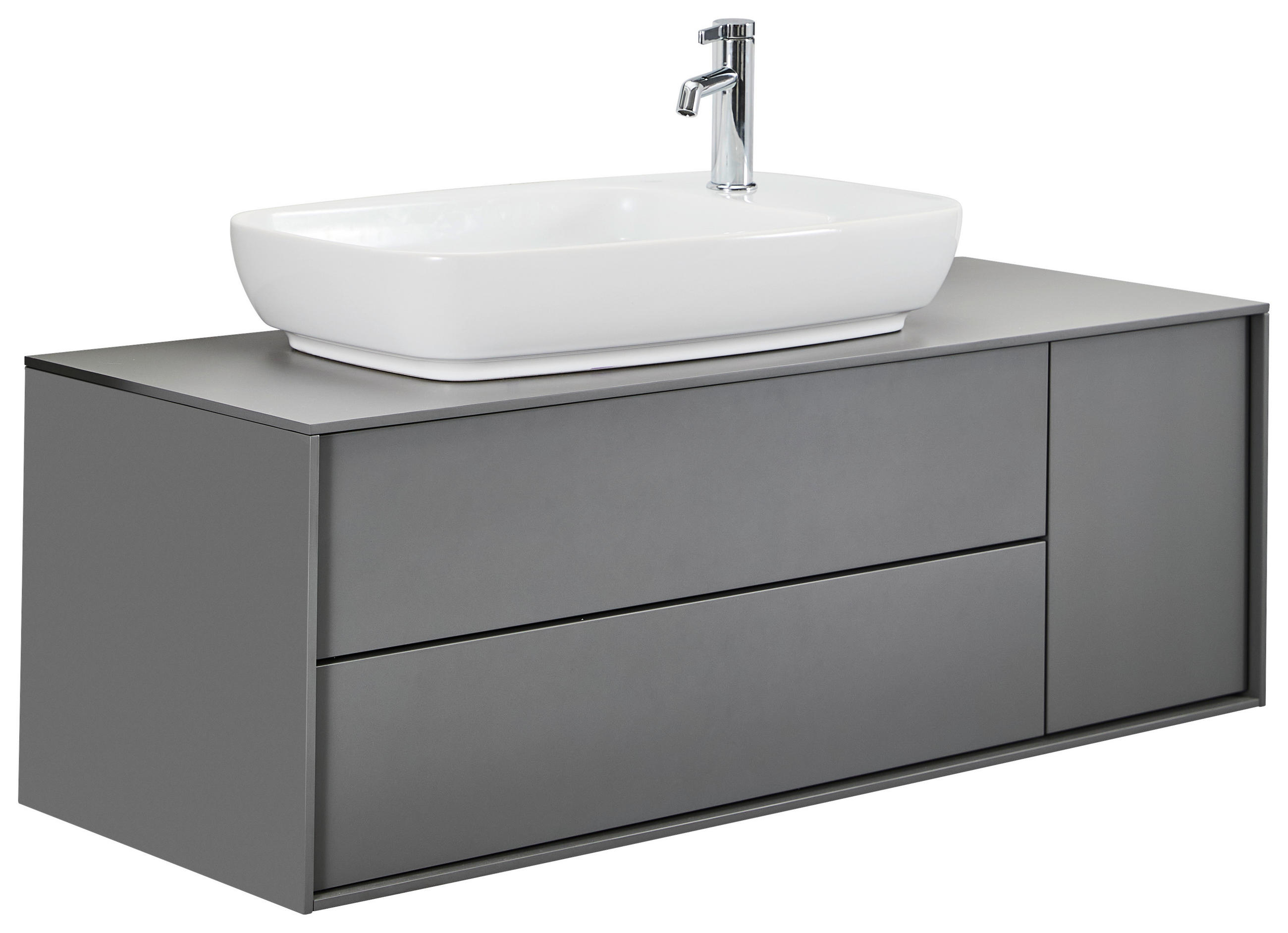 WASCHTISCHKOMBI 120 cm  - Weiß Hochglanz/Anthrazit, MODERN, Keramik/Holzwerkstoff (120cm) - Welnova