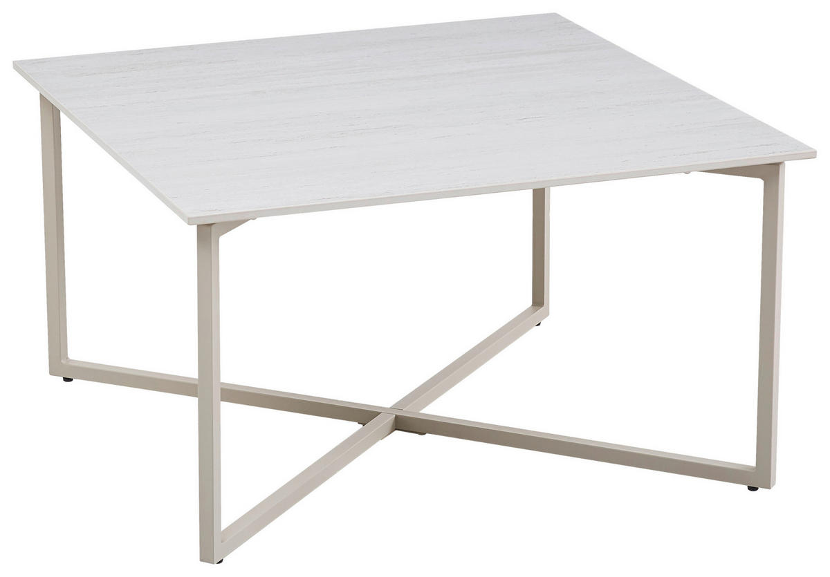 COUCHTISCH 80/80/45 cm quadratisch Beige  - Beige, Design, Stein/Metall (80/80/45cm) - Carryhome