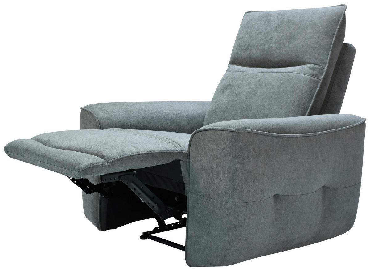 SCAUN DE RELAXARE in metal, textil gri  - negru/gri, Konventionell, metal/textil (100/99/96cm) - Celina Home