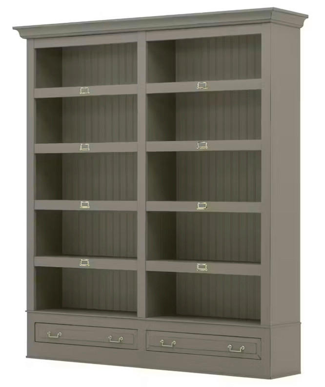 BÜCHERWAND Pinie massiv Grau  - Bronzefarben/Grau, LIFESTYLE, Holz/Metall (214/238,5/46,5cm) - Livetastic