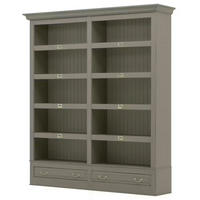 BÜCHERWAND Pinie massiv Grau  - Bronzefarben/Grau, LIFESTYLE, Holz/Metall (214/238,5/46,5cm) - Livetastic