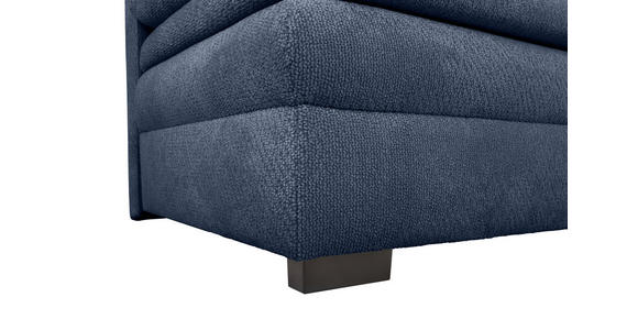 SCHLAFSOFA Struktur Dunkelblau Rückenkissen, Armlehnenkissen, Bettkasten, Schlaffunktion, Rücken echt  - Schwarz/Dunkelblau, KONVENTIONELL, Kunststoff/Textil (195/93/83cm) - Carryhome