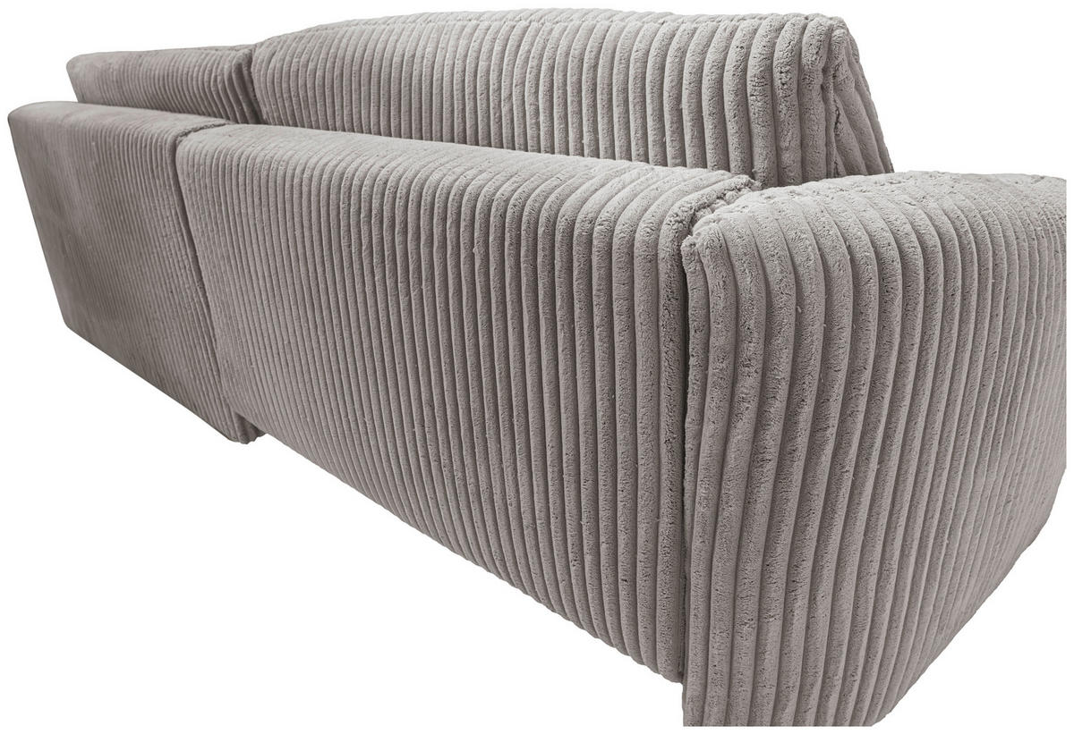 ECKSOFA in Cord Taupe  - Taupe/Silberfarben, Design, Kunststoff/Textil (161/284cm) - Livetastic
