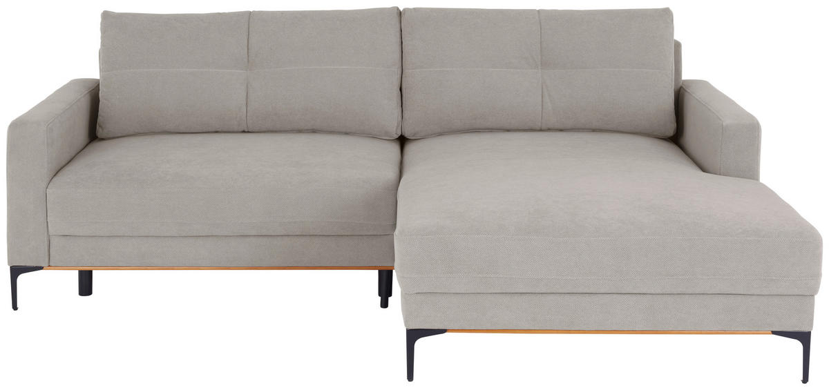 ECKSOFA in Beige  - Beige/Schwarz, Modern, Textil/Metall (238/162cm) - Ondega