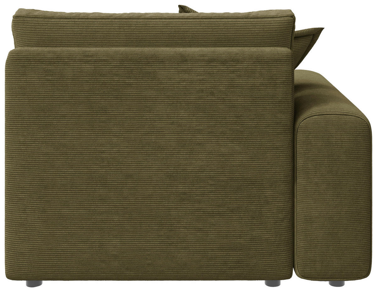 BIGSOFA Cord Olivgrün  - Schwarz/Olivgrün, MODERN, Kunststoff/Textil (117/93/190cm) - Carryhome