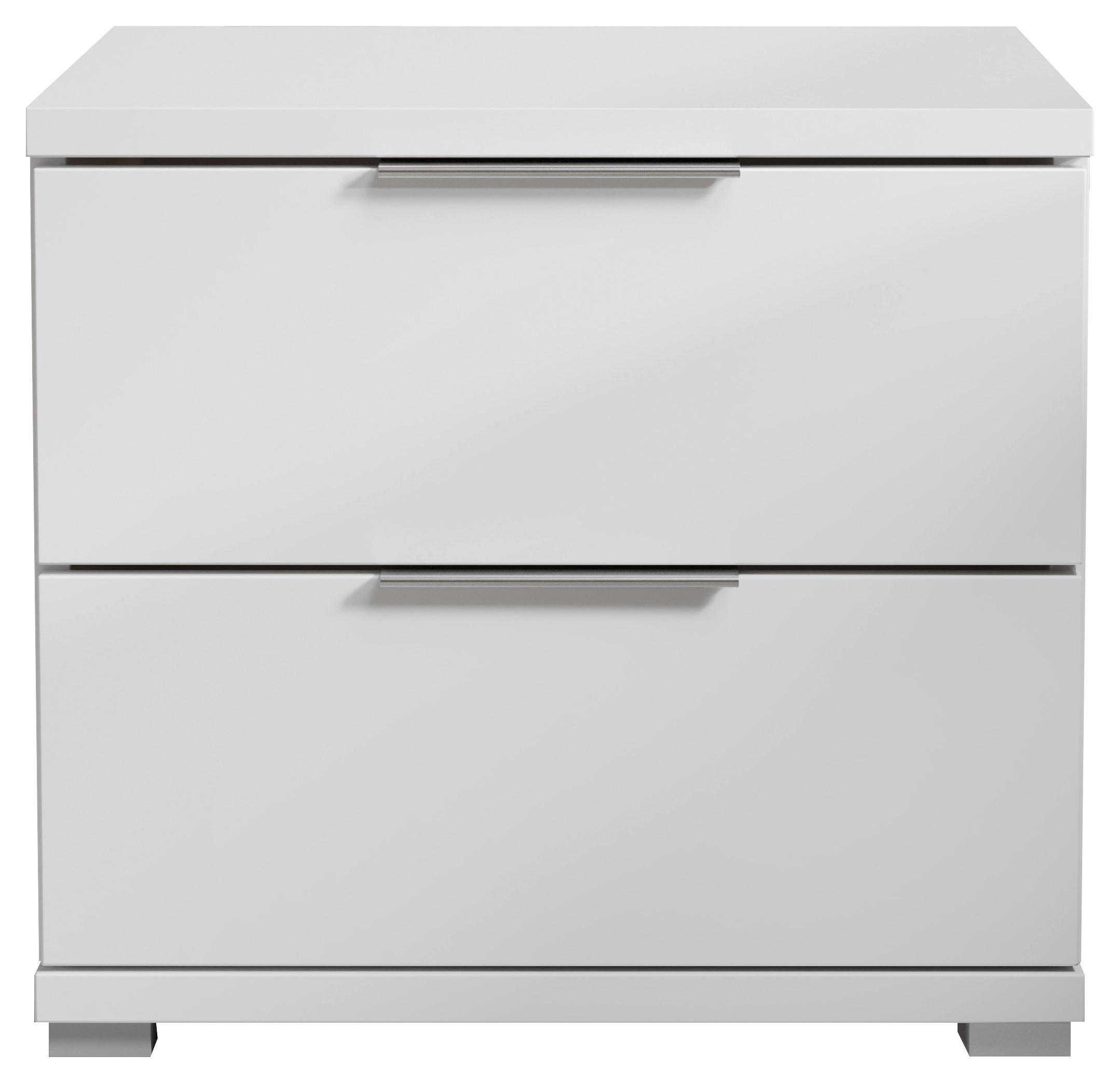 NACHTSCHRANK 46/43/42 cm, Weiß,  - Alufarben/Weiß, KONVENTIONELL, Holzwerkstoff/Kunststoff (46/43/42cm) - Boxxx