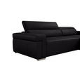 ECKSOFA DUA in Echtleder Schwarz  293/170 cm  - Chromfarben/Schwarz, Design, Leder/Metall (293/170cm) - Novel
