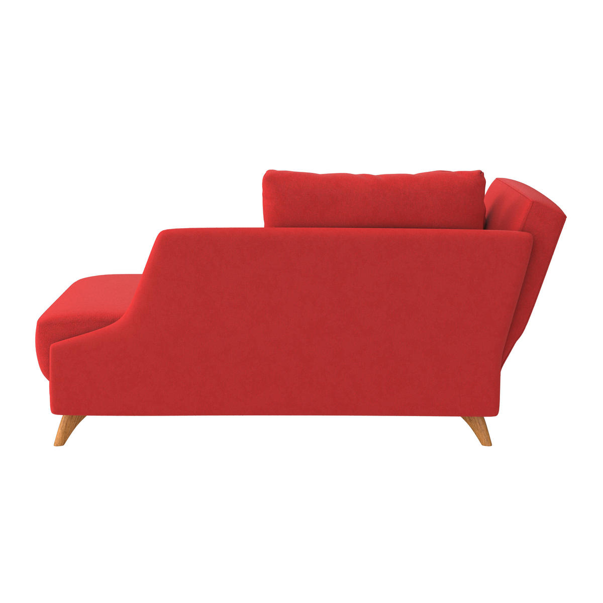 RÉCAMIERE in Flachgewebe Rot  - Eichefarben/Rot, Modern, Holz/Textil (205/74/94cm) - Bali