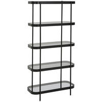 REGAL Grau, Schwarz  - Schwarz/Grau, Trend, Glas/Metall (80/160/38cm) - Novel