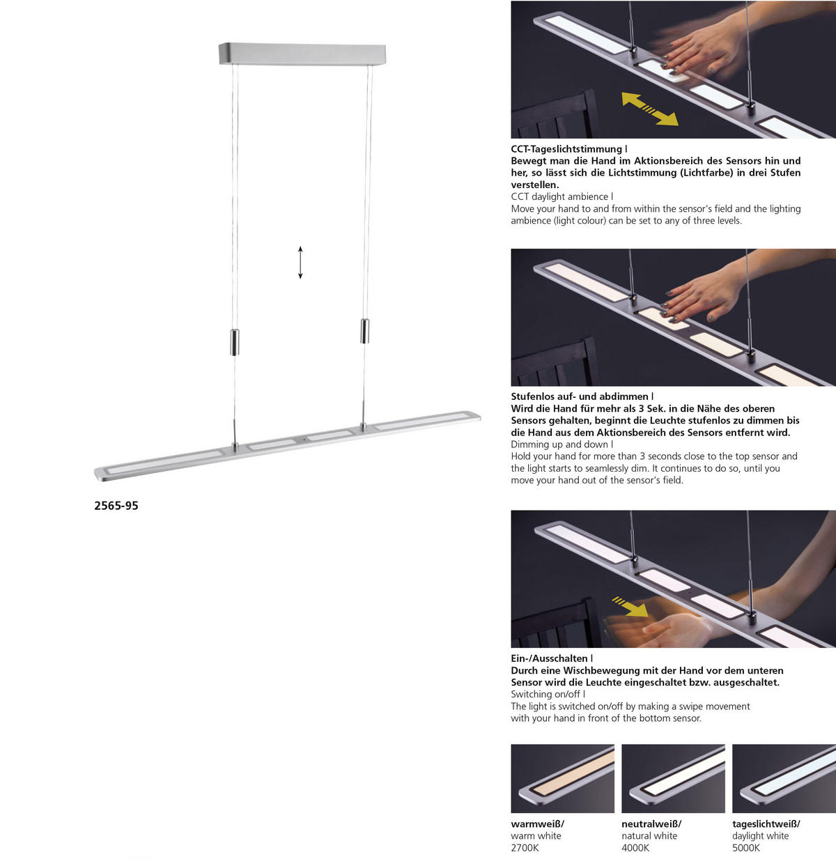 LED-HÄNGELEUCHTE 100/7/160 cm  - Alufarben, Trend, Metall (100/7/160cm) - Paul Neuhaus
