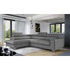 ECKSOFA Grau Webstoff  - Silberfarben/Grau, Design, Textil/Metall (205/278cm) - MID.YOU