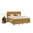 BOXSPRINGBETT 180/200 cm  in Bernsteinfarben  - Bernsteinfarben/Schwarz, KONVENTIONELL, Holz/Holzwerkstoff (180/200cm) - Dieter Knoll