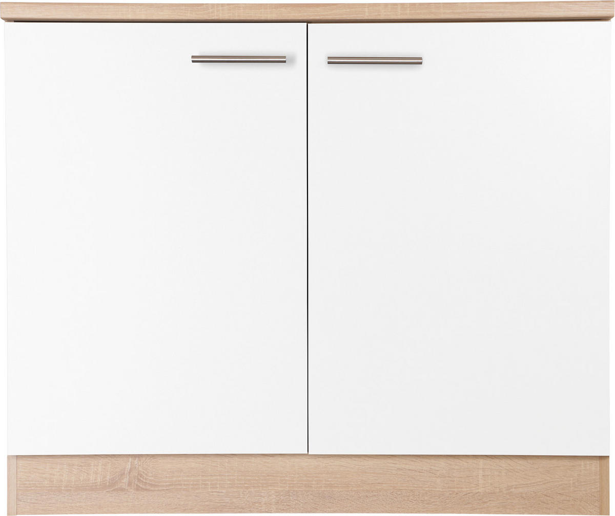 BÄNKSKÅP FÖR DISKHO 100/84,8/60 cm  i ekfärgad, vit  - vit/silver, Basics, metall/trämaterial (100/84,8/60cm) - Respekta