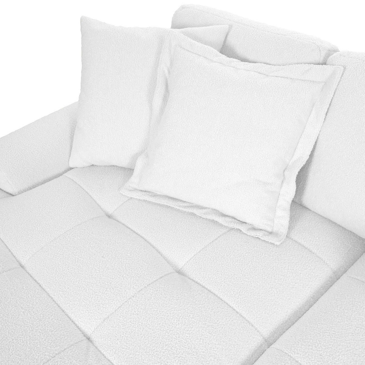 ECKSOFA in Flachgewebe Weiss  - Weiss/Schwarz, Konventionell, Kunststoff/Textil (195/286cm) - Carryhome