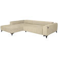 ECKSOFA  in Chenille Beige  222/279 cm  - Beige/Schwarz, KONVENTIONELL, Kunststoff/Textil (222/279cm) - Hom`in