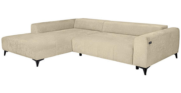 ECKSOFA  in Chenille Beige  222/279 cm  - Beige/Schwarz, KONVENTIONELL, Kunststoff/Textil (222/279cm) - Hom`in