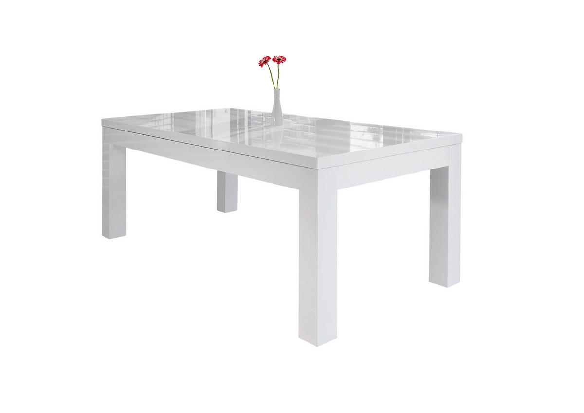 ESSTISCH Weiß Hochglanz rechteckig  ausziehbar, in verschiedenen Größen erhältlich  - Weiß Hochglanz, MODERN, Holzwerkstoff (180-260/90/75cm) - Livetastic