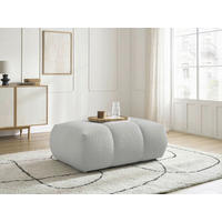 HOCKER FUJI  Bouclé Hellgrau  - Hellgrau/Schwarz, MODERN, Kunststoff/Textil (112/44/80cm)