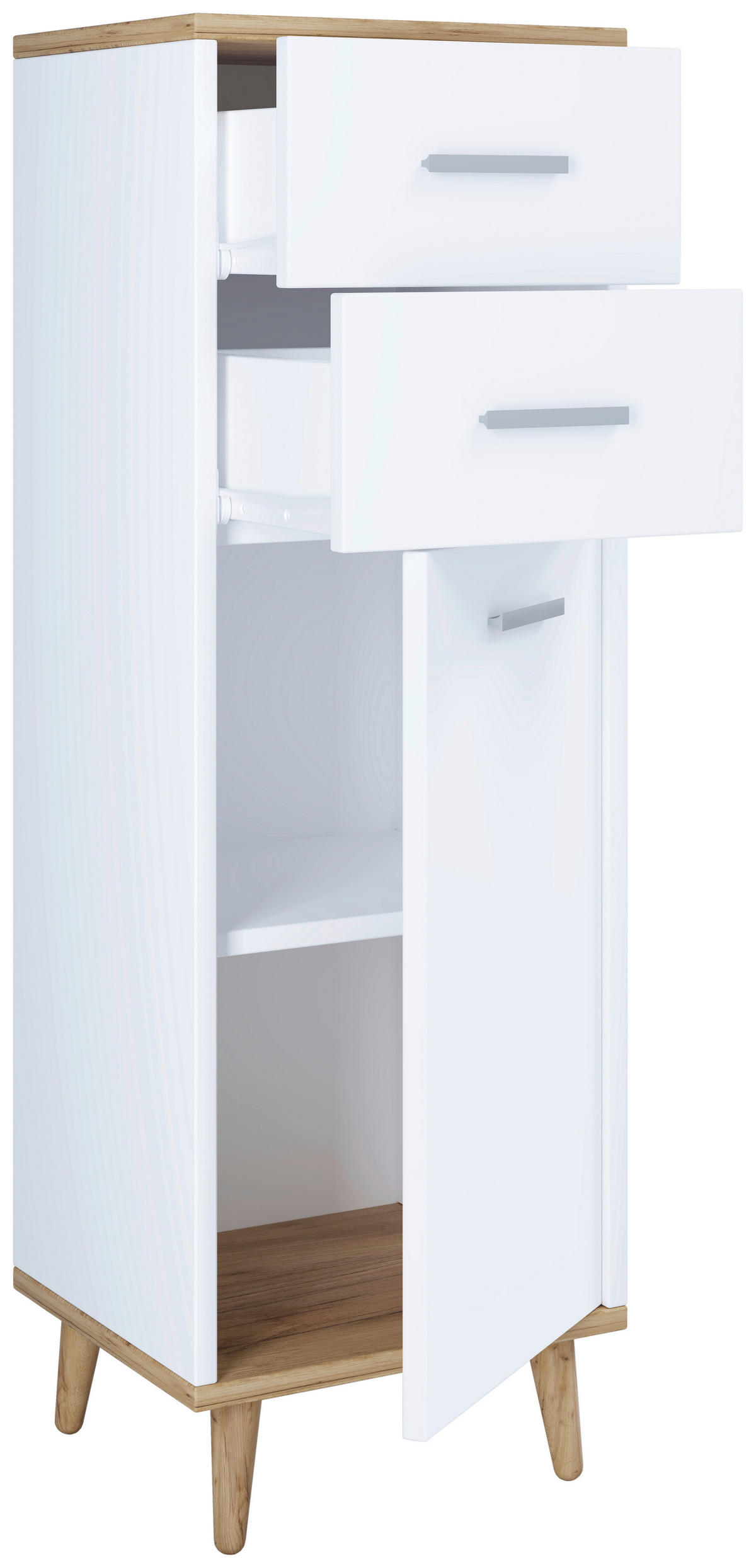 BADEZIMMER  in 124 cm  - Honigeiche/Weiß, MODERN, Holzwerkstoff (124cm) - MID.YOU
