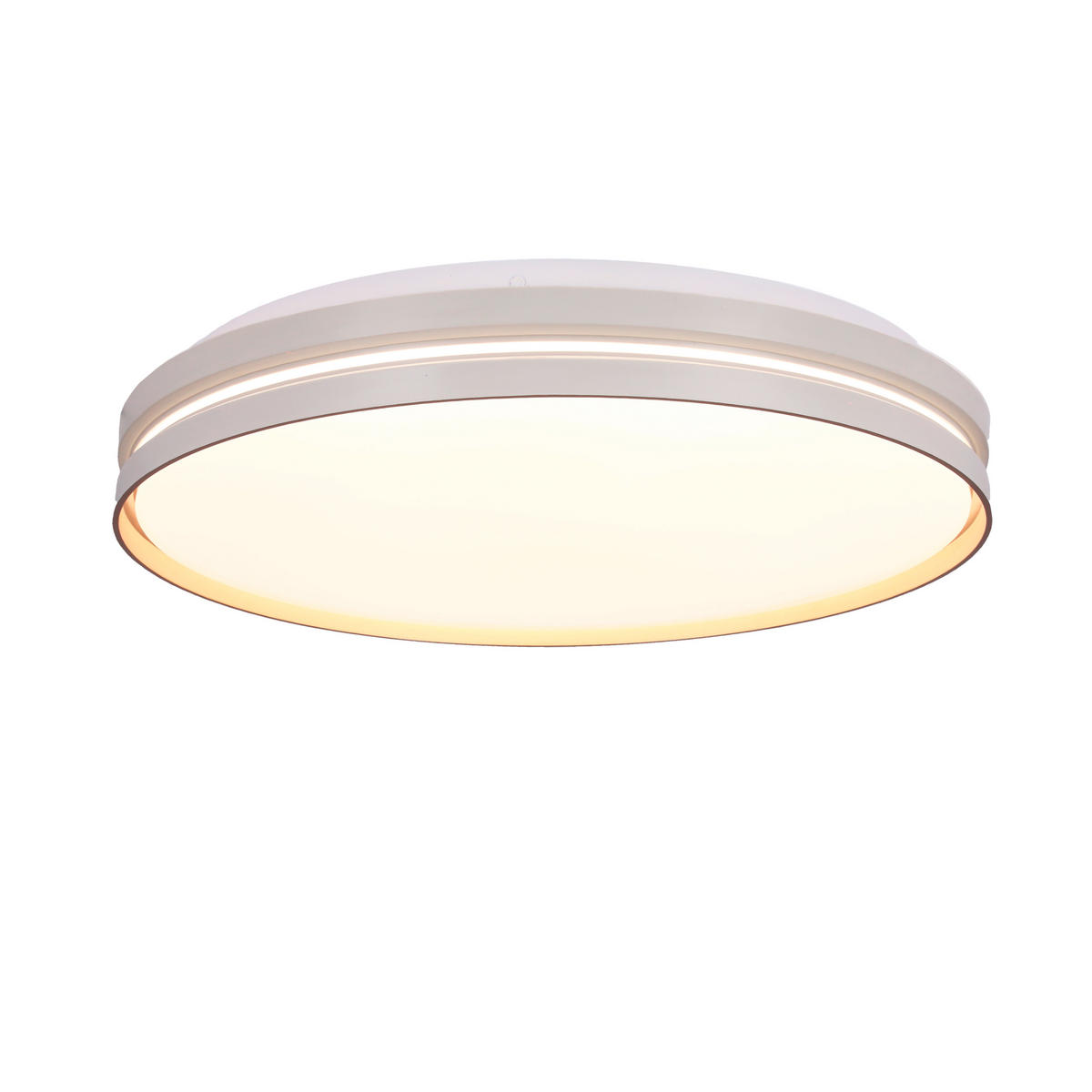 LED-TAKLAMPA Montana 40/40/7 cm  - vit/guldfärgad, Klassisk, metall/plast (40/40/7cm)