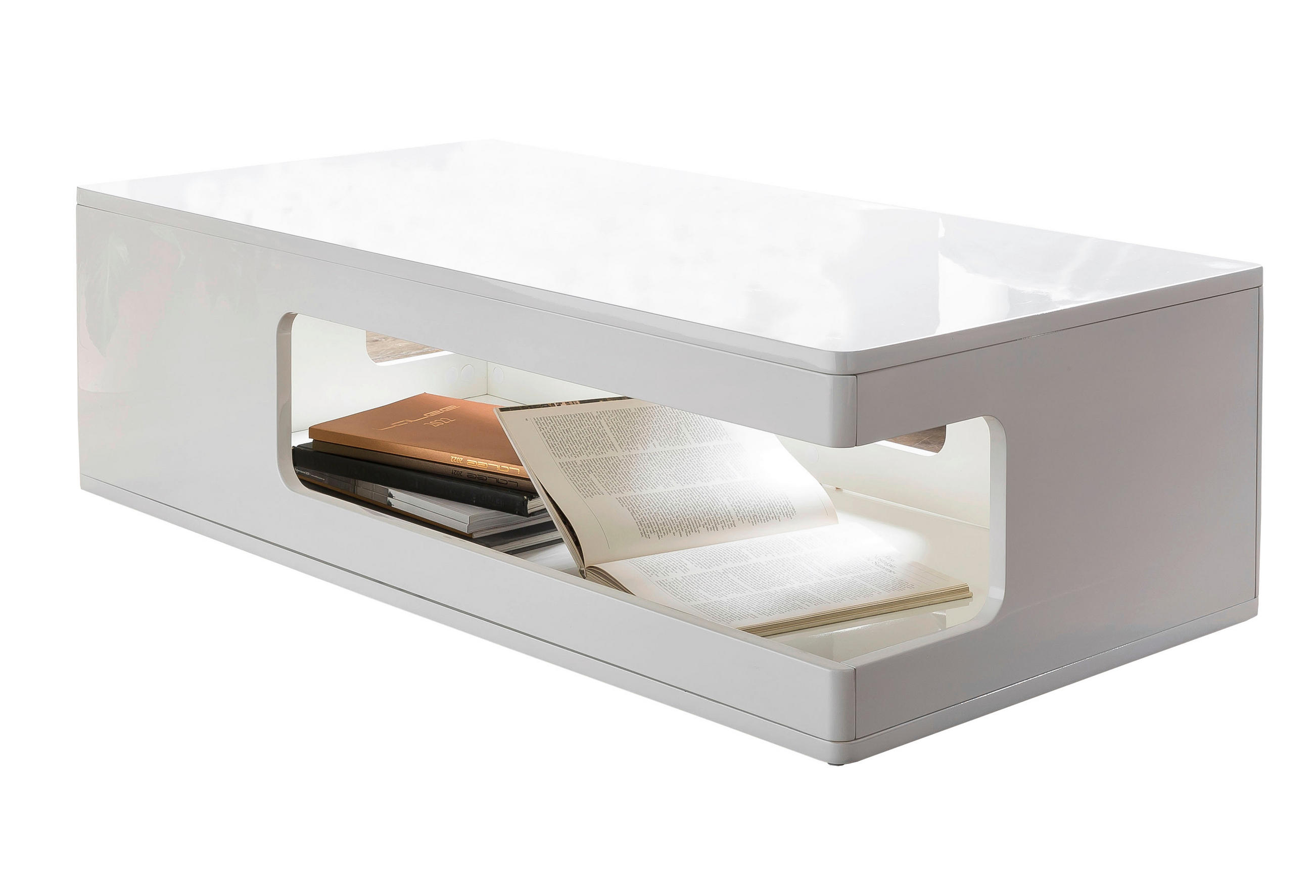 Livetastic KONFERENČNÍ STOLEK, vysoce lesklá bílá, kompozitní dřevo, 120/60/35 cm